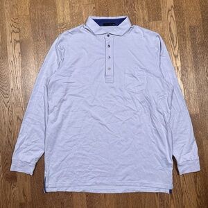 Greyson Pima Cotton Blend Lilac Purple Long Sleeve Polo Shirt Mens XL